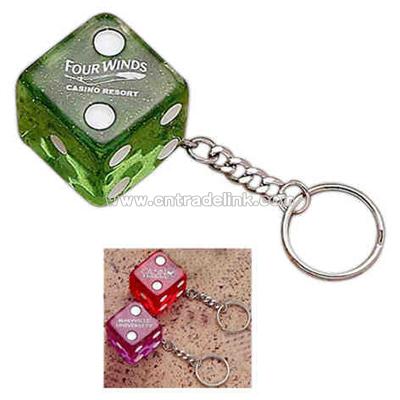 Key tag with acrylic jumbo dice
