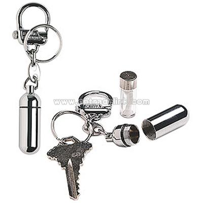 Keychain Pill Fob with Mini Container