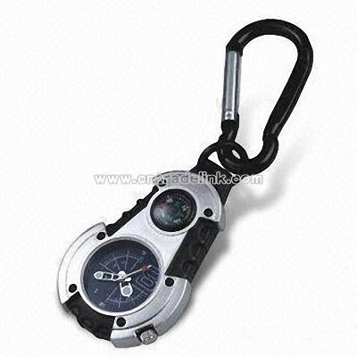 Keychain Watch with Compass and Carabiner