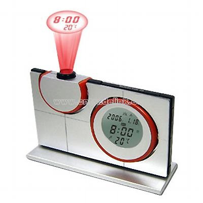 LCD Calendar Clock with Time & Temperature Projection