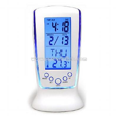 LCD Music Alarm Clock w/ Aurora Flash Backlight