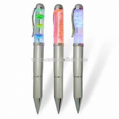 LED Light Liquid Floater Ball Pens