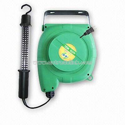 LED Portable Work Light with Cord Reel and Rubber Handle