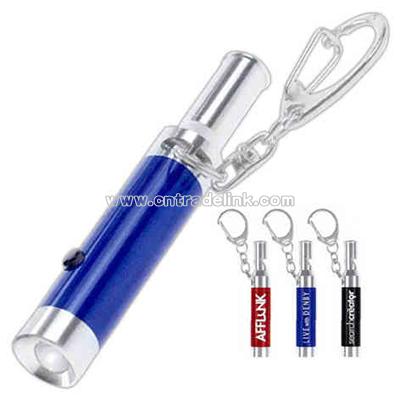LED whistle with clip keyring