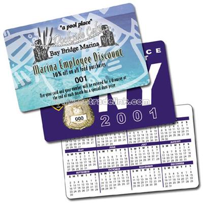 Laminated Plastic Wallet Card Calendar