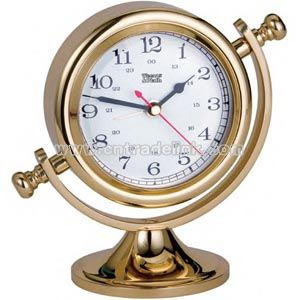 Large lacquered brass alarm clock