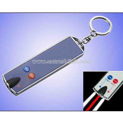 Laser card with 2 LED lights and key chain