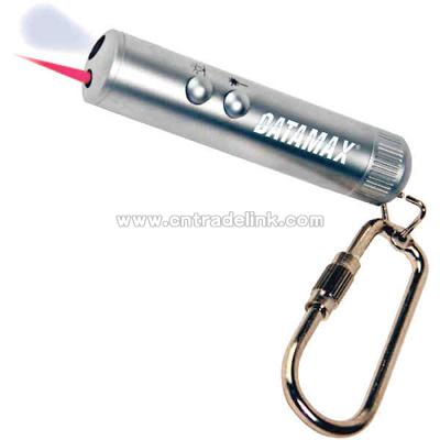 Laser pointer keychain with bright white LED light