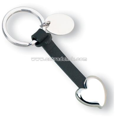 Leather Heart Icon Keychain
