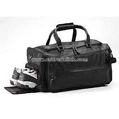 Leather Sports Duffel Bag with Shoe Storage