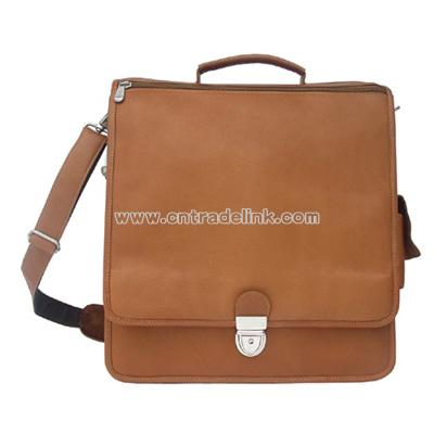 Leather Vertical Business Laptop Briefcase