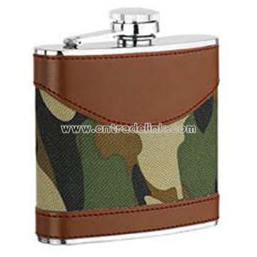 Leather-Wrapped Hip Flask