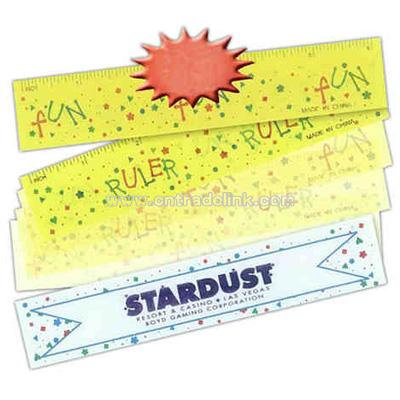 Lenticular ruler with the words fun and ruler alternating with each movement