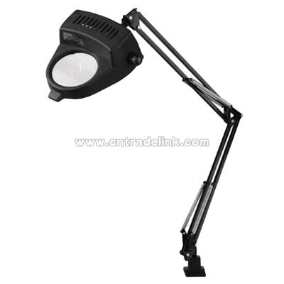Light Magnifier Lamp with Clamp in Black