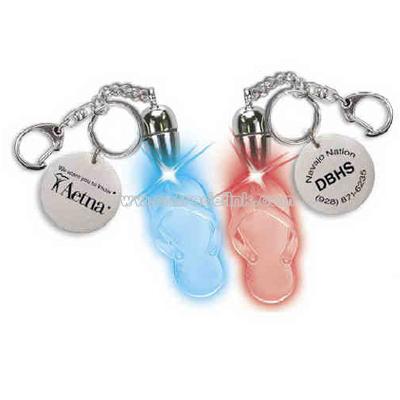 Light up LED keychain with flip flop