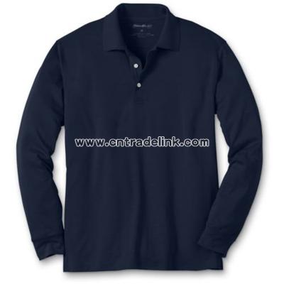Long-Sleeve Pima Cotton Polo Shirt