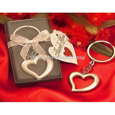 Love heart wedding keychain