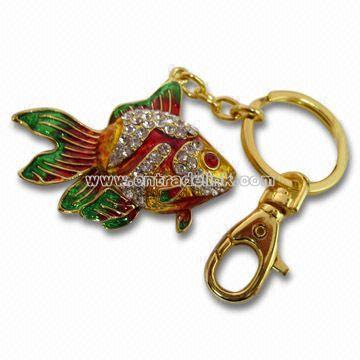 Lovely keychain with Rhinestone Material