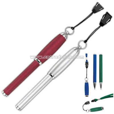 Magnetic ball pen with lanyard and break-away cord