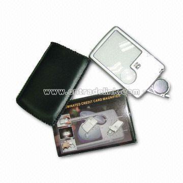 Magnifier with LED, in Credit Card Shape