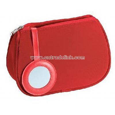 Make-Up Bag with Mirror red