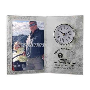 Marble picture frame clock