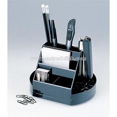 Matching revolving pen container and stationery organizer