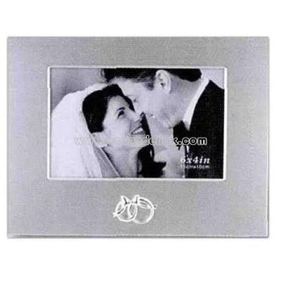 Matte silver wedding photo frame