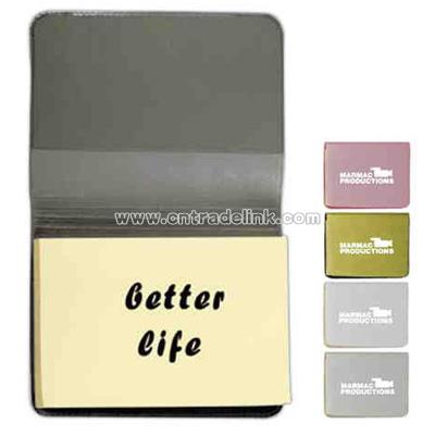Medium sticky notes pad with vinyl cover