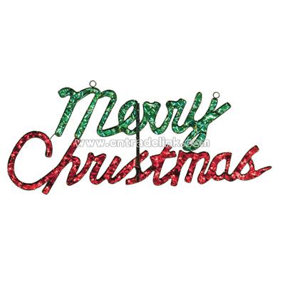 Merry Christmas Holographic Sign