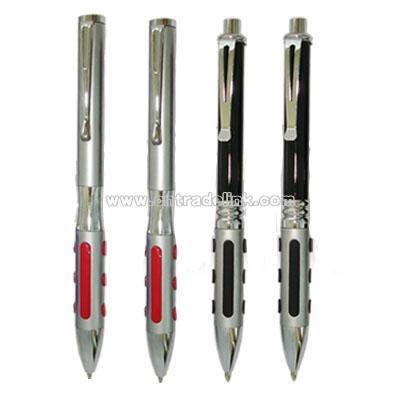 Metal Ball Pens with Comfortable Silicon Grip and Twist or Click Action