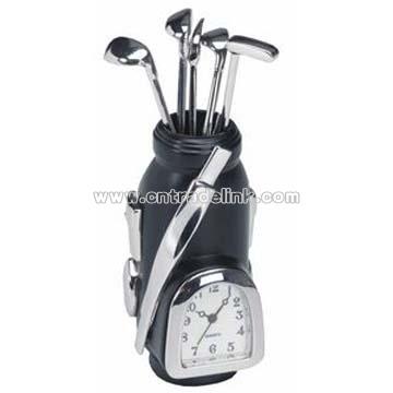 Metal Golf Bag Clock