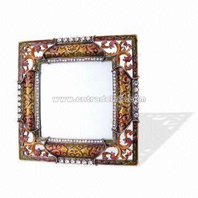 Metal Photo Frame Decorated with Stones and Crystals,