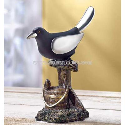 Metallic Bird Figurine