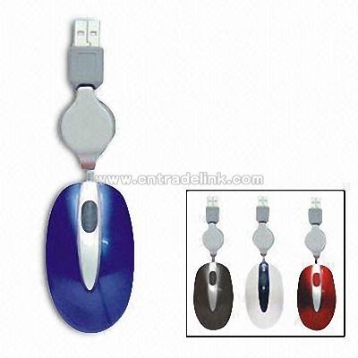 Mini Notebook Computer Wired Optical Mouse with Flash Memory