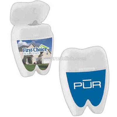Mint flavored tooth shaped dental floss