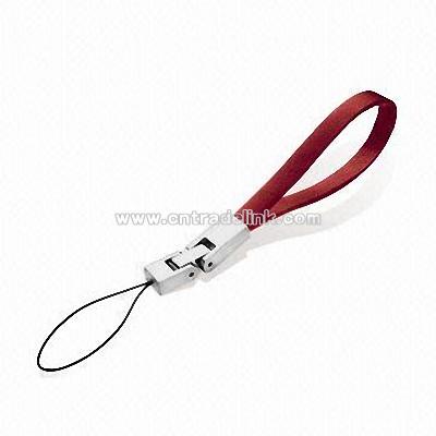 Mobile Phone Short Strap with Metal Decoration
