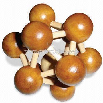 Molecule-shaped Wooden Puzzle Game