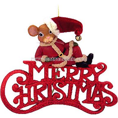 Mouse Merry Christmas Ornament