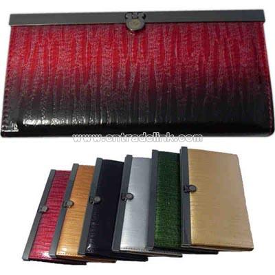 Multi-color faux leather accordion style wallet