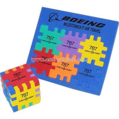 Multi color foam cube puzzle