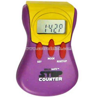 Multi function pedometer with belt clip and LED screen