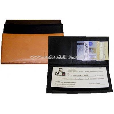 Naked leather checkbook wallet