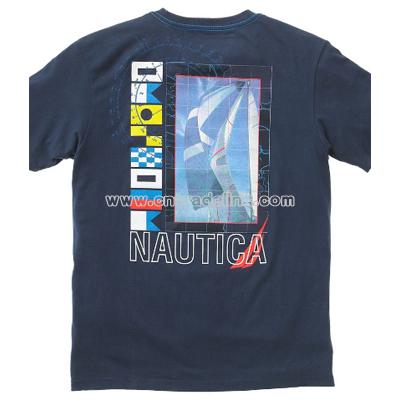 Nautica T Shirt, Back Screen Print