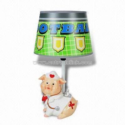 Novelty Little Pig Figure Lamp with Polyresin Lamp Base