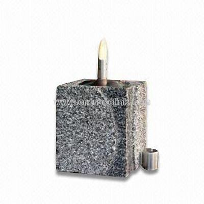 Oil Lamp with Stainless Steel Oil Pot and Granite Base