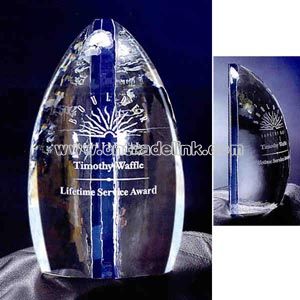 Optic 1/2 egg shaped crystal award