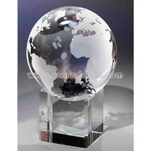 Optical crystal globe and base