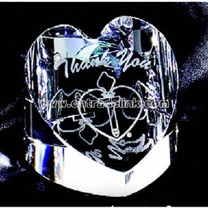 Optical heart shape crystal award