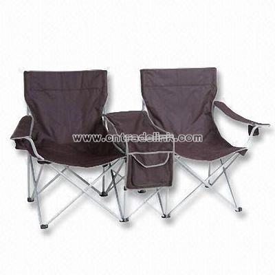 Outdoor Folding Chairs with Magazine Holder